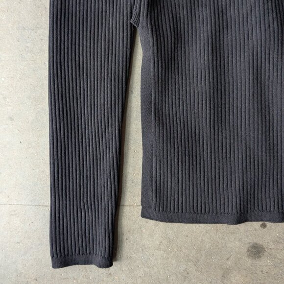 Aritzia Babaton Sculpt Knit Tie Back Long Sleeve Mock Neck Sweater Black small - Picture 4 of 7